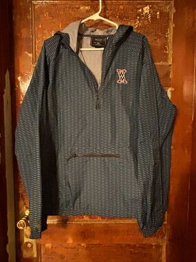 Holloway Men's Blue Hooded Quarter-Zip Pullover Raincoat